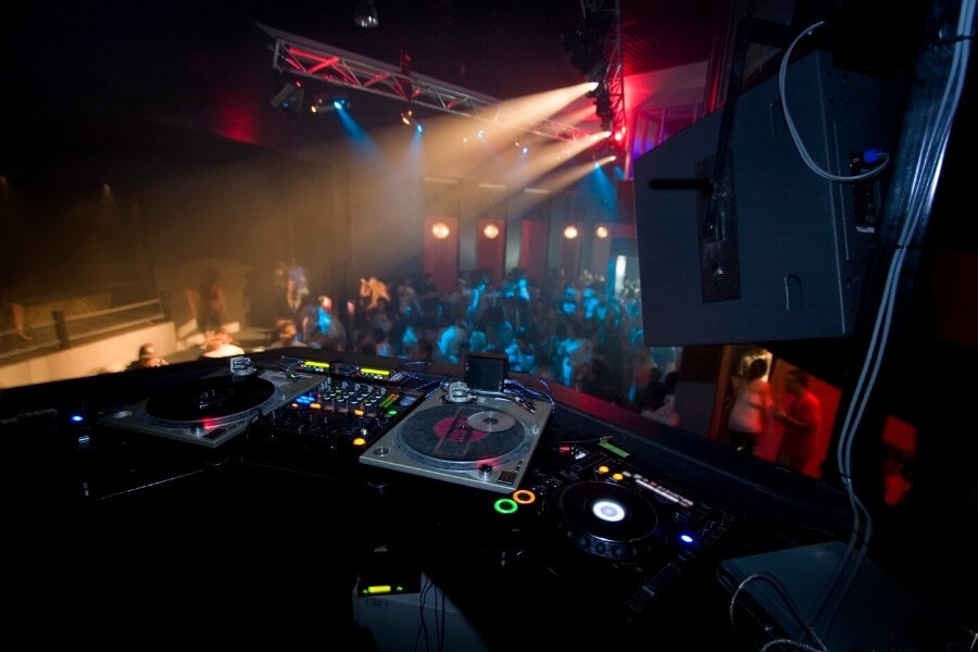 Dj in night club